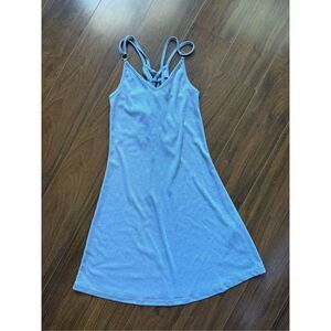 Top Shop S blue grey spaghetti strap ribbed dress